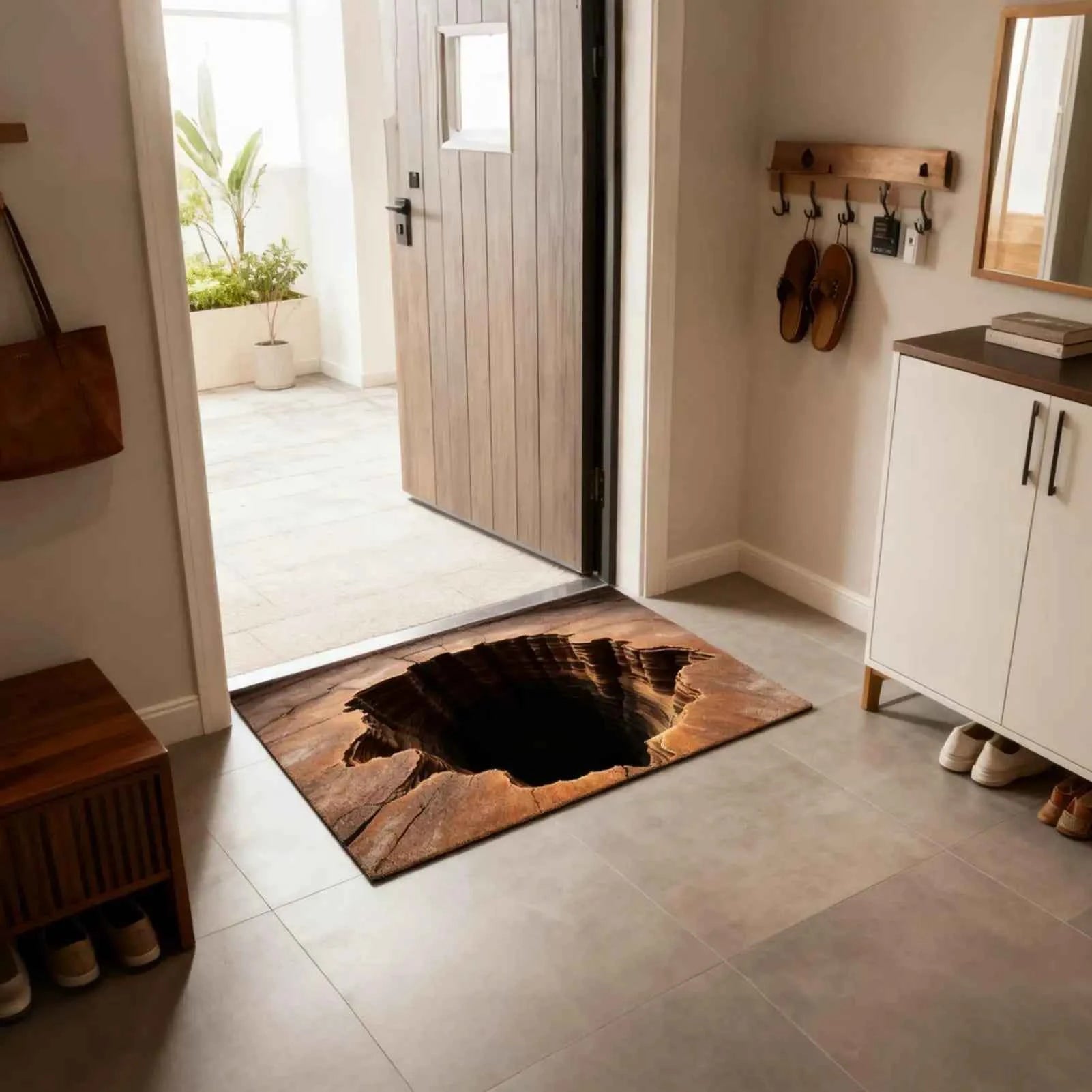 3D Optical Illusion Rug Visual Illusion Doormat Indoor Door Mat for Entryway Kitchen Bathroom Entrance Patio Bedroom Outdoor
