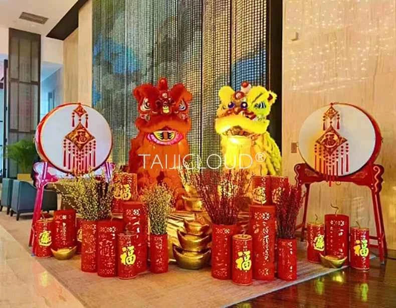 Southern Lion Dance Props for Adults, Double Performance Use, Wool Dragon Lantern, Authentic Lion Awakening Props.