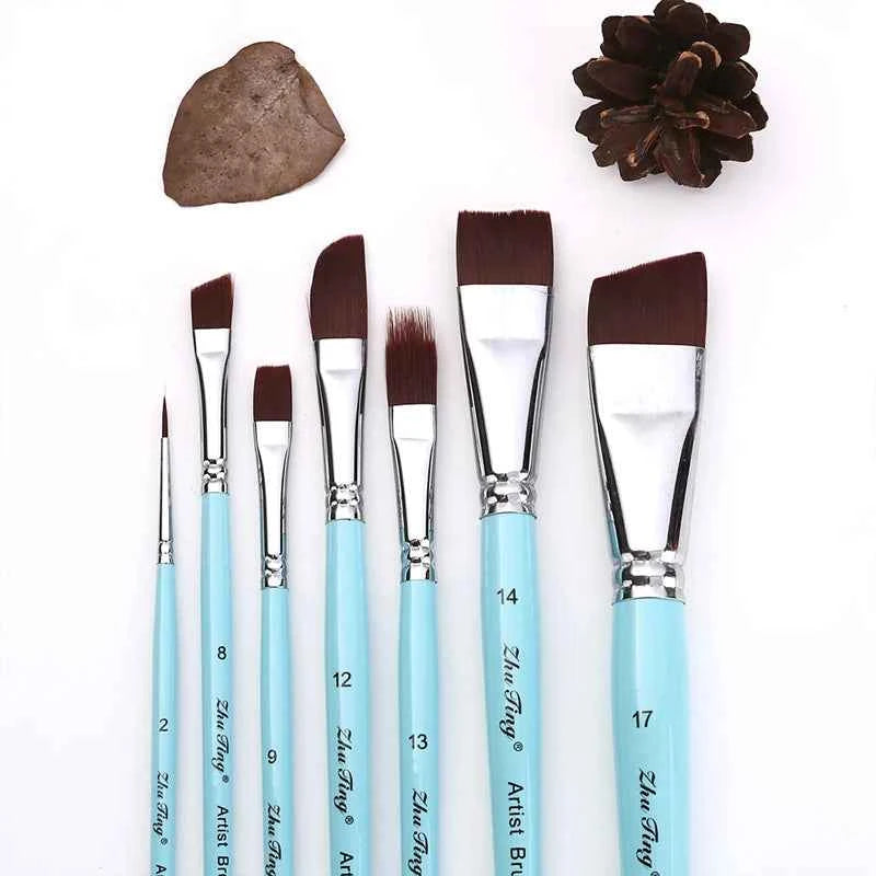 Body Pinting Face Body Art Paint Multifunctional Professional Paint Brushes Set Wooden Handle Nylon Brush Oil Painting Brushes