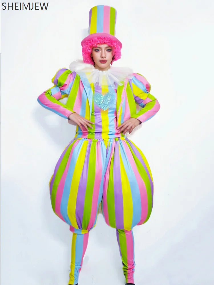Clown Cosplay Costume Carnival Team Tour Performance Clothes Carnival Party Amusement Park Carnival Costume Dancer Stage Costume - Big Tim's Magic Emporium
