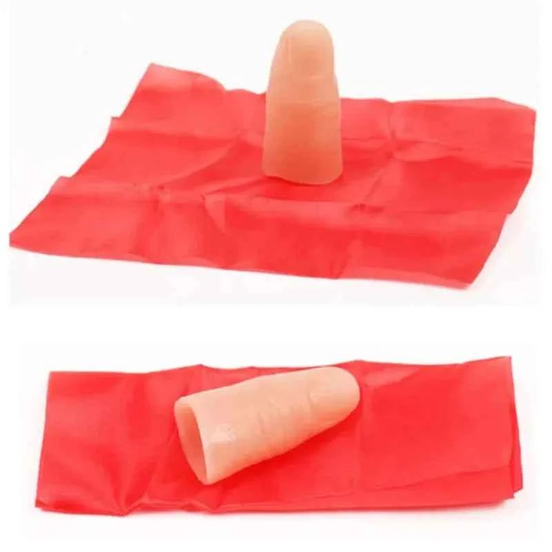Magic Thumb Tip Props for Close Up Vanish and Appearing Tricks with Red Silk Stage Show Rubber Prank Toy Gifts - Big Tim's Magic Emporium