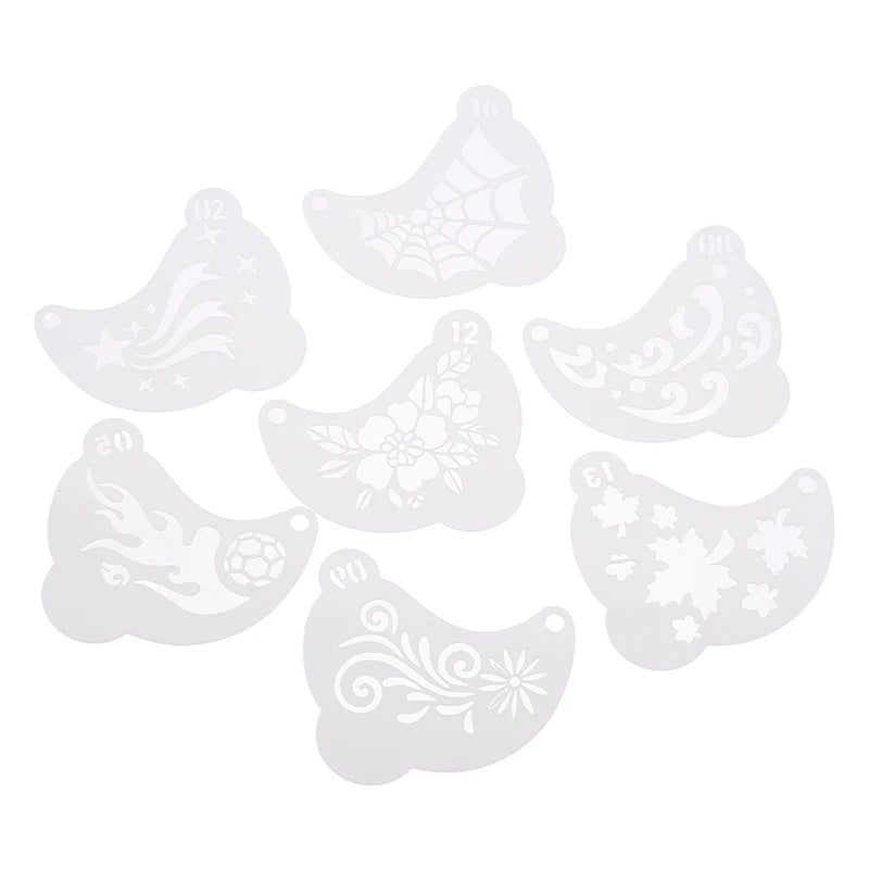 16Pcs Reusable Face Paint Stencils, DIY Body Art & Eyebrow Templates for Kids, Washable & Safe for Parties and Crafts