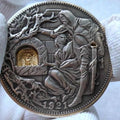 Movable Mechanism Holy Grail Coin Roman Booteen Hobo Nickel Wandering Removable Sword Magic Coin Collectible Christmas Gifts