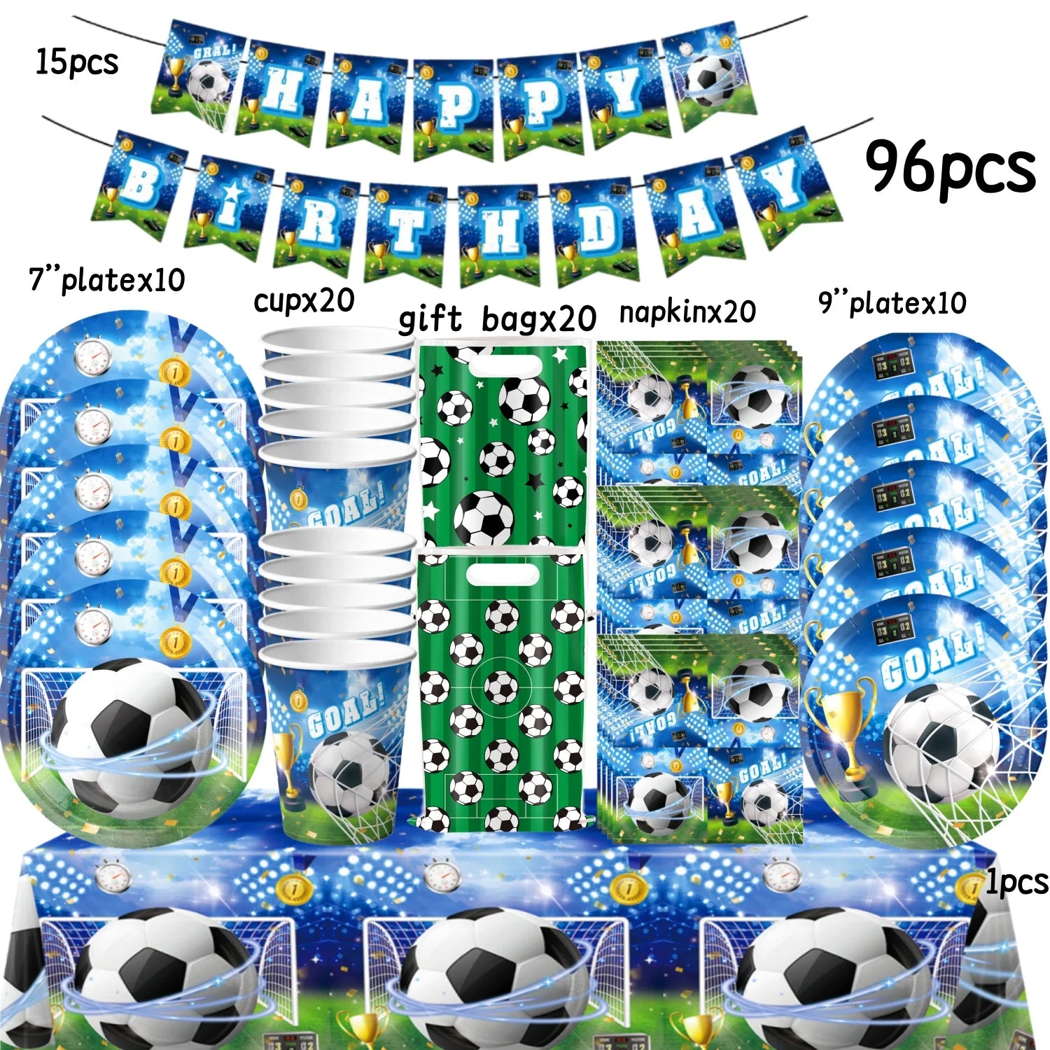 Football Party Stuff Soccer Party Tableware Tablecloth Napkin Cup Plate Soccer Party Backdrop Baby Shower Football Party Favors - Big Tim's Magic Emporium