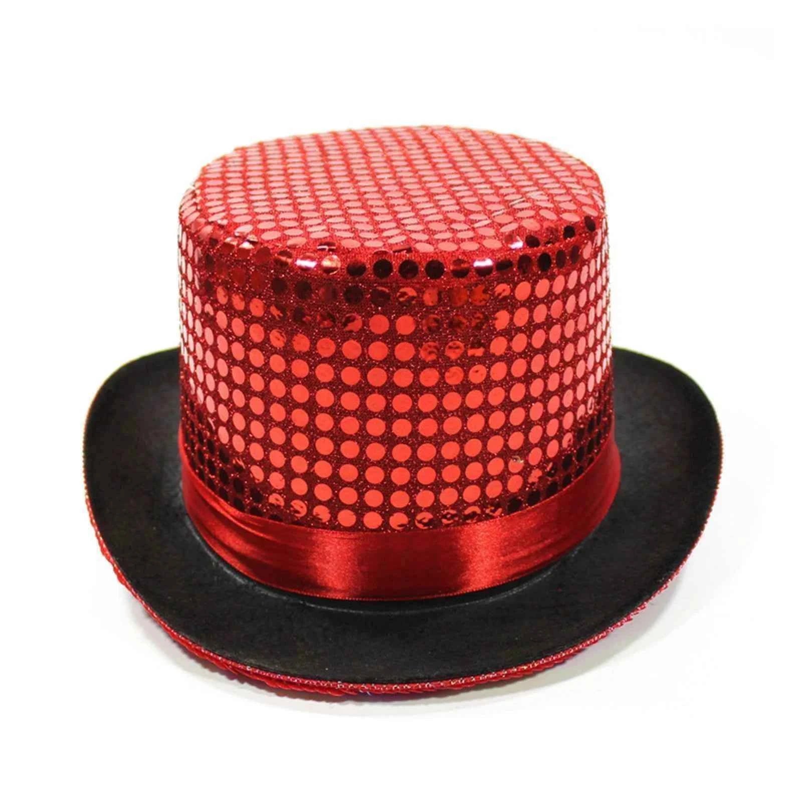 Magician Top Hat Jazz Sparkling Mirror Hat Male And Female Comedians Performing Hats Stage Lighting Focusing Hat