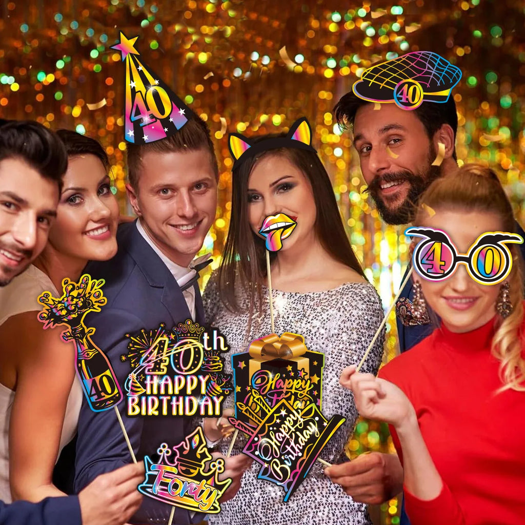 Birthday Party Decoration Photo Props 30 40 50 Birthday Party Glasses Decoration