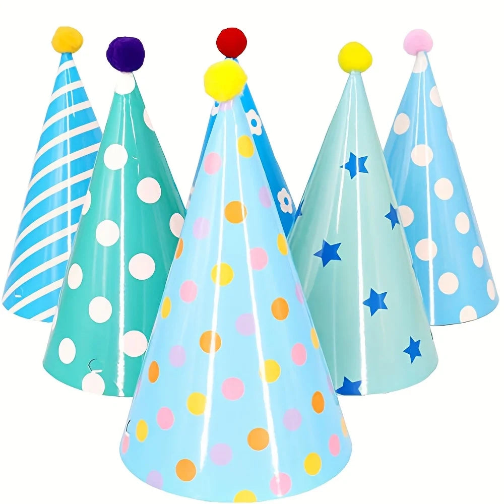 12/24PCS Colorful Party Paper Hats For Birthday Wedding Anniversary Generaling Party Paper Hats Party Selfie Decoration - Big Tim's Magic Emporium