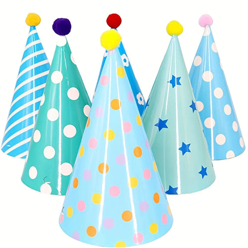 12/24PCS Colorful Party Paper Hats For Birthday Wedding Anniversary Generaling Party Paper Hats Party Selfie Decoration - Big Tim's Magic Emporium