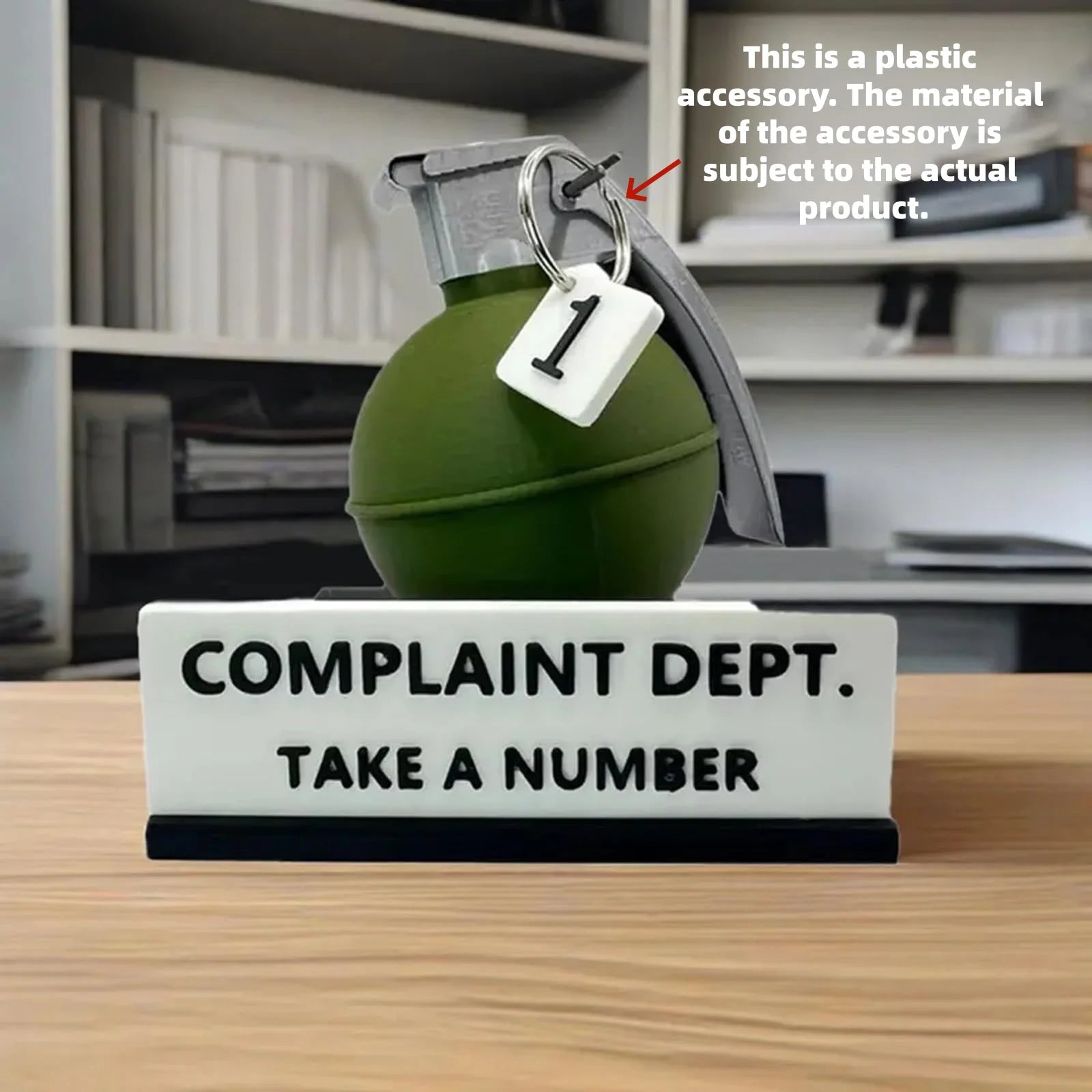 1 Piece with Two Color Options to Choose From, Complaint Department Desk Sign, 3D Printed Prank Gift, Funny Grenade, Complaint Department Desk Sign Decoration, Interesting Office Decoration Ornament, Gift for Colleagues and B