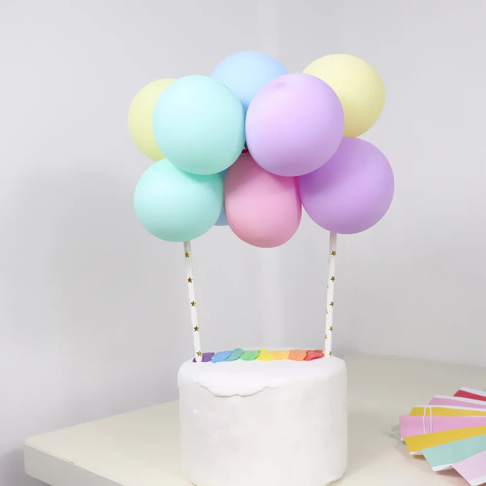 10pcs 5 Inch Balloon Cake Topper Confetti Balloon Birthday Party Dessert Decoration Baby Shower Wedding Decor Cake Supplies