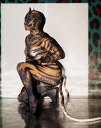 Leopard Print Long-Sleeve Catsuit Form-Fitting Stretch Jumpsuit Stage Costume