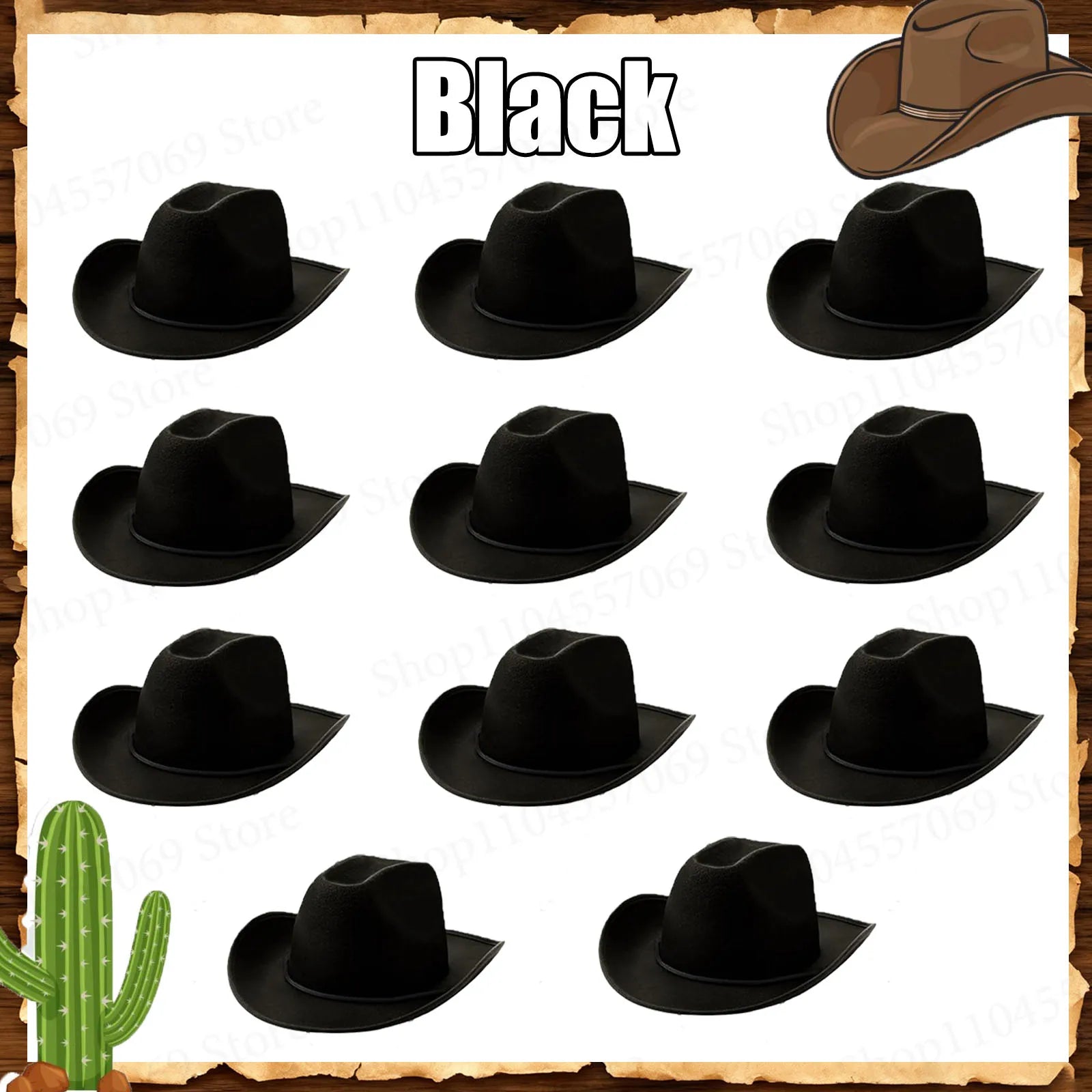 6-48Set Kids Western Cowboy Hats with Bandanas Cowboy Party Hats for Birthday Party Cosplay Costume Party Western Party Favors - Big Tim's Magic Emporium