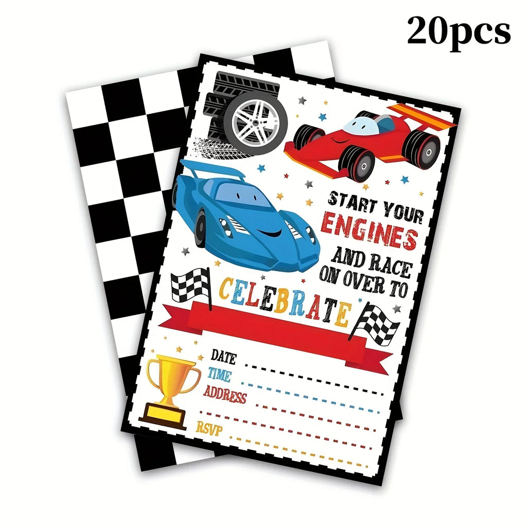 Racing Car Party Invitation Race Car Birthday Invitation for Boys Kid Men Cars Party Supplies Racing Birthday Invite Cards - Big Tim's Magic Emporium