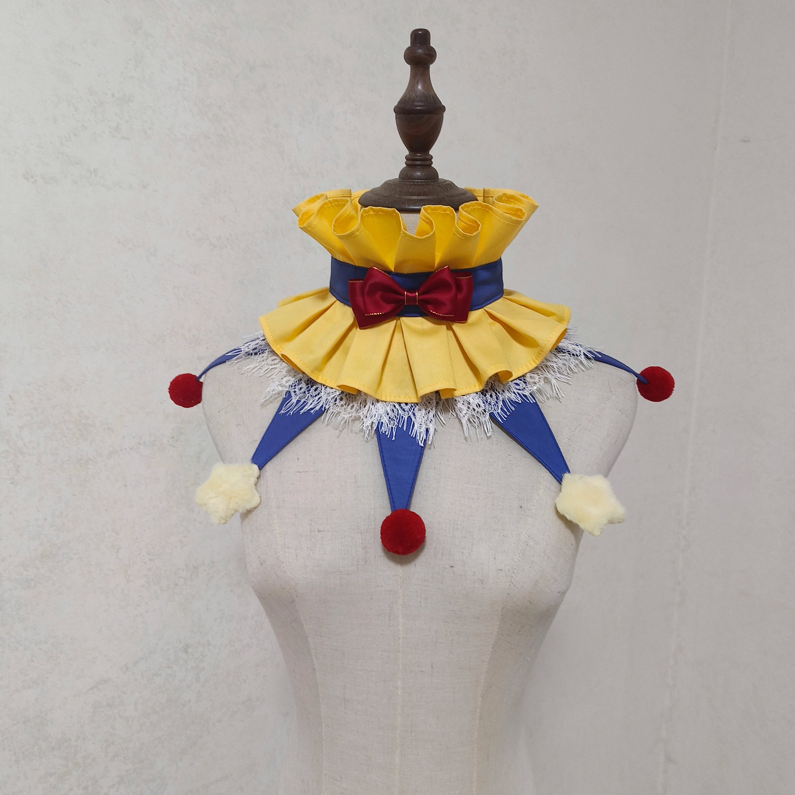 Handmade Halloween Colorful Clowns Chocker Cute Wear Fairy Tale Style Clown Collar Cos Stage Clown Ruff Collars - Big Tim's Magic Emporium