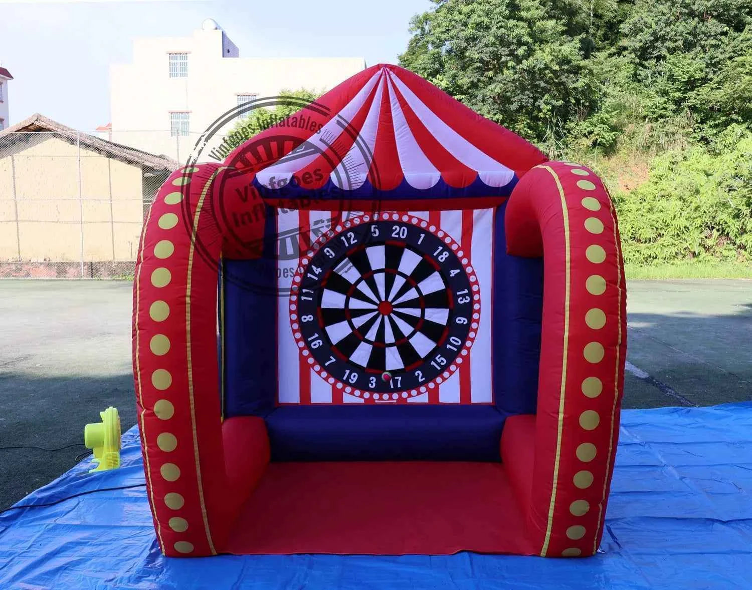Free air shipping 5 in 1 Inflatable Carnival Bundle Games Soccer Dart Knock Down Ring Ross Game For Kids And Adults Party Game