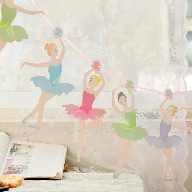 1Set Ballet Girl Dancing Bunting Banner Ballerina Paper Flag Wedding Hanging Streamer DIY Supplies Party Favors Birthday Decor