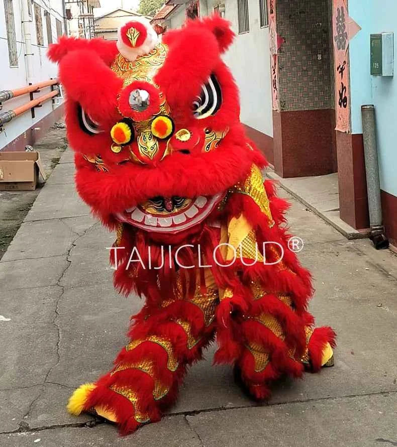 Southern Lion Dance Props for Adults, Double Performance Use, Wool Dragon Lantern, Authentic Lion Awakening Props.