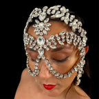 Exaggerated Rhinestone Masquerade Jewelry Face Mask