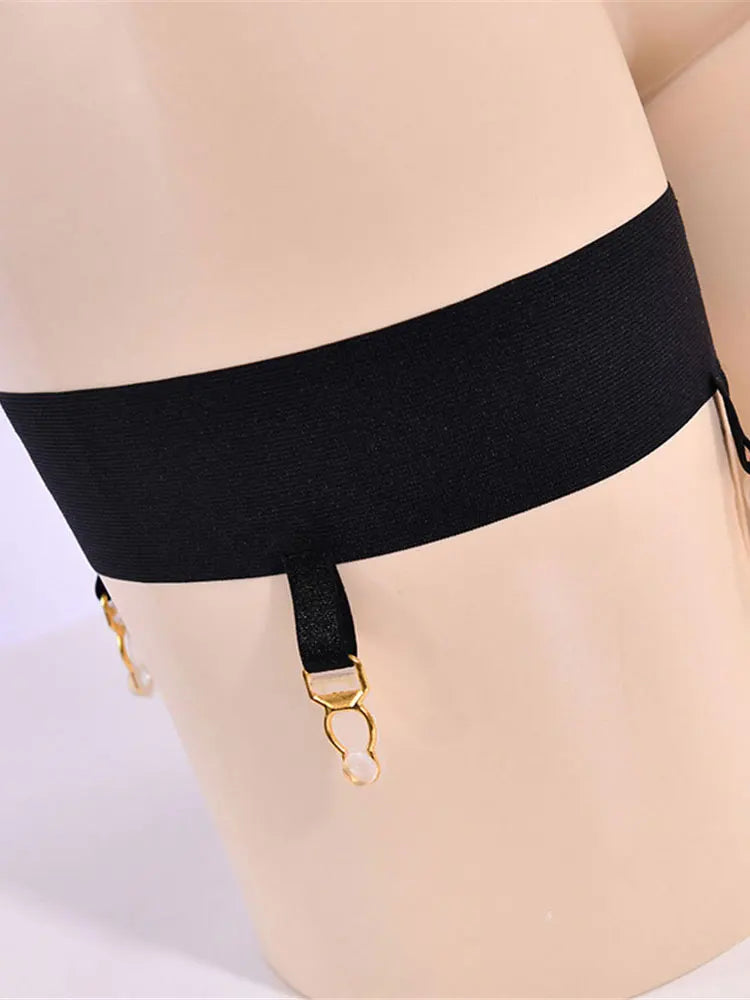 High-Waist Elastic Leg Harness Garter Belt Bandage Panty Costume Accessory