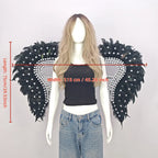 Artisanal Feather Angel Wings Statement Backpiece Runway & Carnival Costume Prop