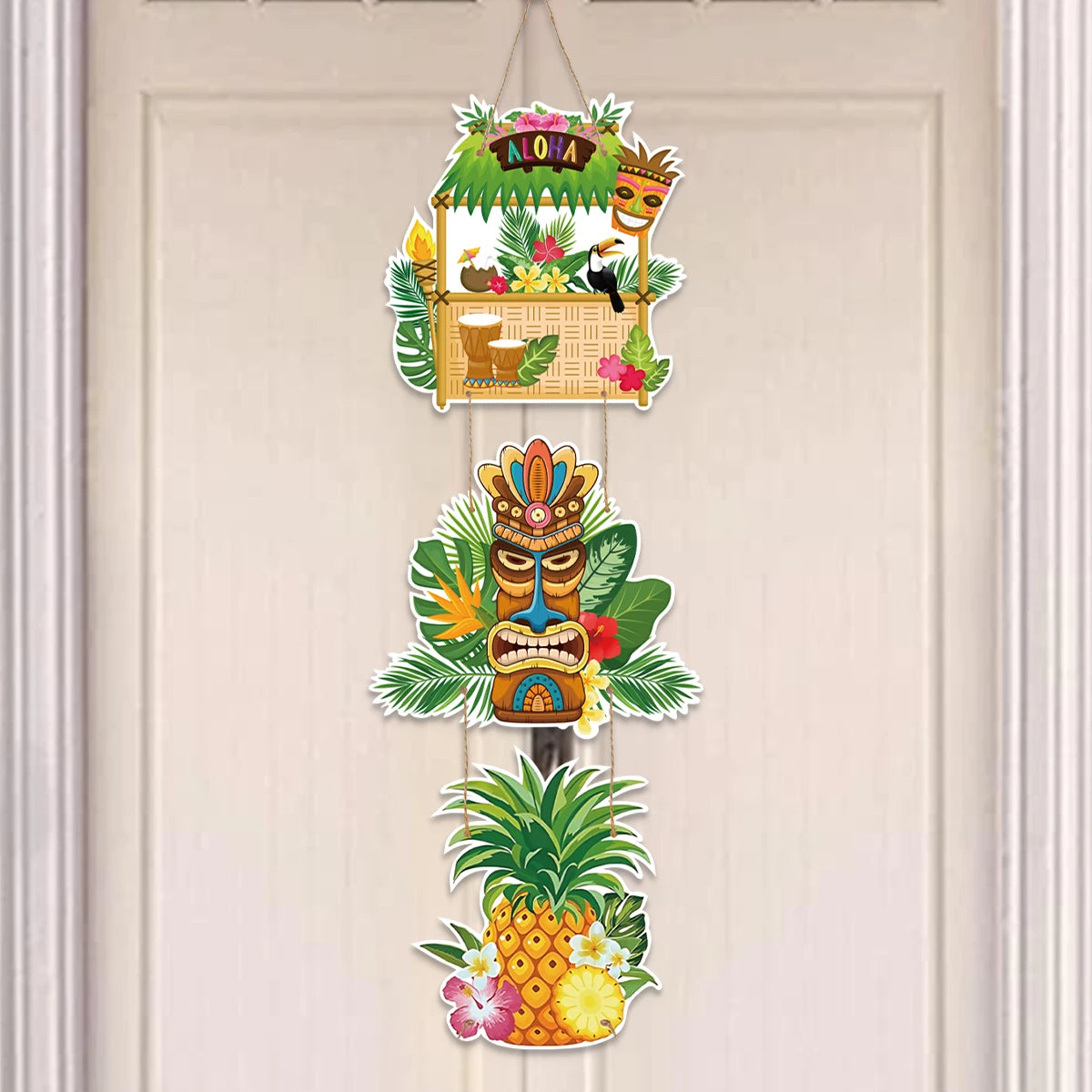 Hawaiian Party Paper Door Hanging Pendants Aloha Party Tropical Beach Party Banner Happy Summer Hawaii Birthday Party Supplies - Big Tim's Magic Emporium