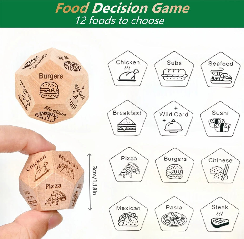 Valentines Day Gifts for Him Her,Date Night Food Decision Dice,Funny Couples Gifts for Boyfriend Girlfriend Anniversary Birthday - Big Tim's Magic Emporium