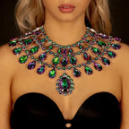 Multicolored Rhinestone Statement Necklace