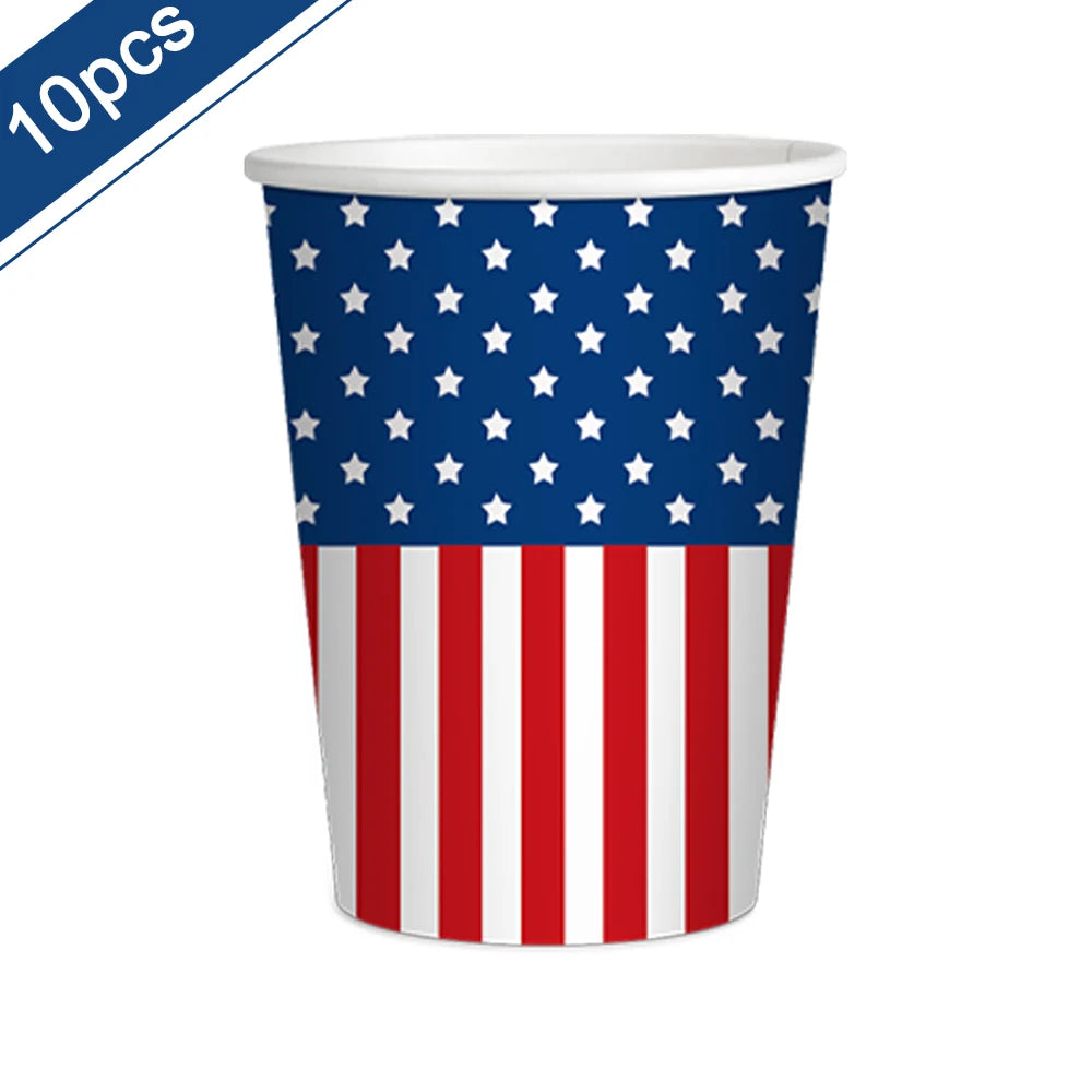 American Party Decorations Independence Day Supplies Banner Balloons Plates For USA 4th Of July Patriotic Theme Party Supplies