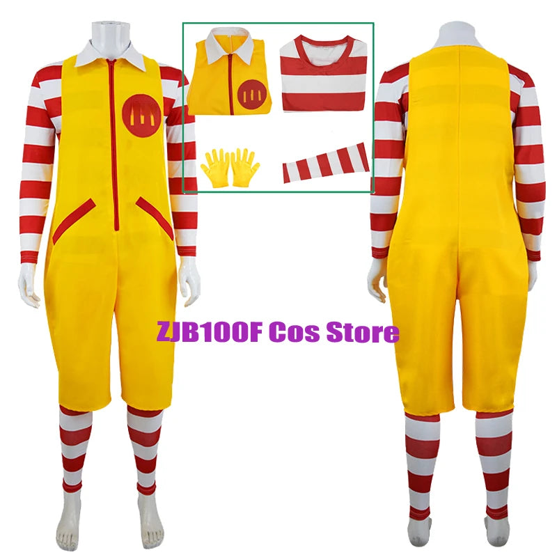 M Uncle Clown Cosplay Anime Parent-Child Costume Jumpsuits Fastfood Yellow Clown Clothing for Kids Halloween Christmas Cosplay - Big Tim's Magic Emporium
