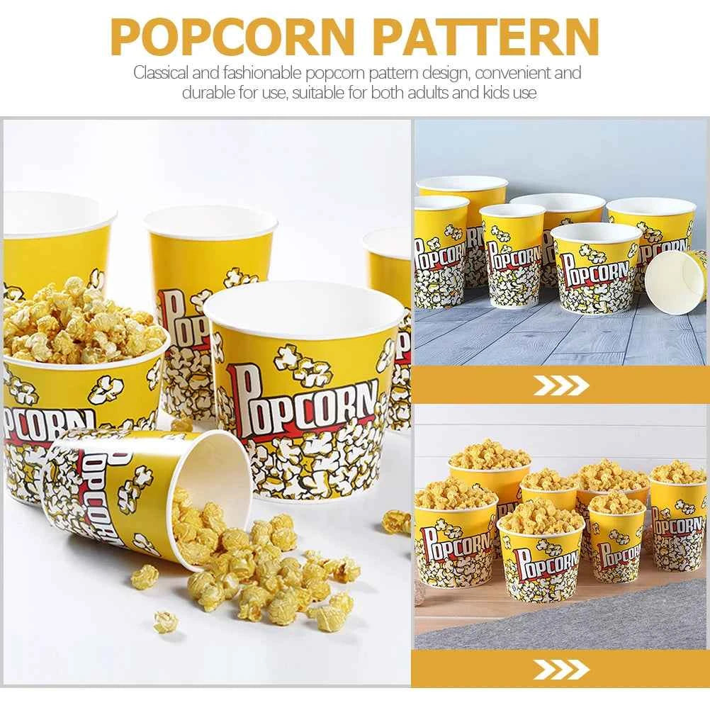 10pcs Popcorn Bucket Snack Cup Party Favor Container Movie Night Treat Box Plastic Dinnerware Set Candy Holder Kids Supplies