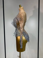 Luxury Shining Diamond See-Through Mesh Bodysuit Stage Performance Jumpsuit