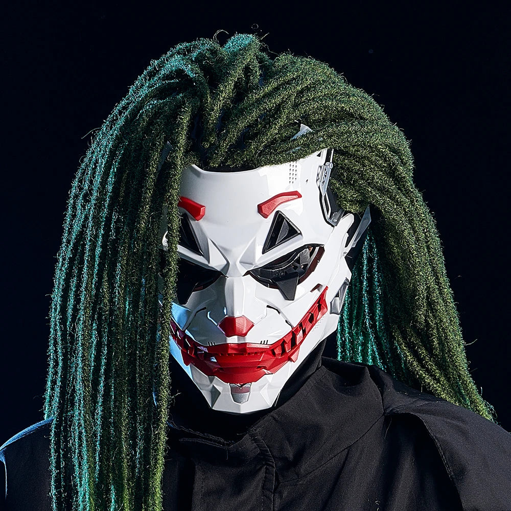 Joker Masks Cyberpunk Masks Clown Braids 2d Cosplay Resin Custom Products Halloween Anime Role-Playing Props And Gifts Toys - Big Tim's Magic Emporium