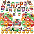South North Parks Cartoon Theme Birthday Party Decoration Balloon Banner Cake Topper comedy Party Supplies For Baby Shower