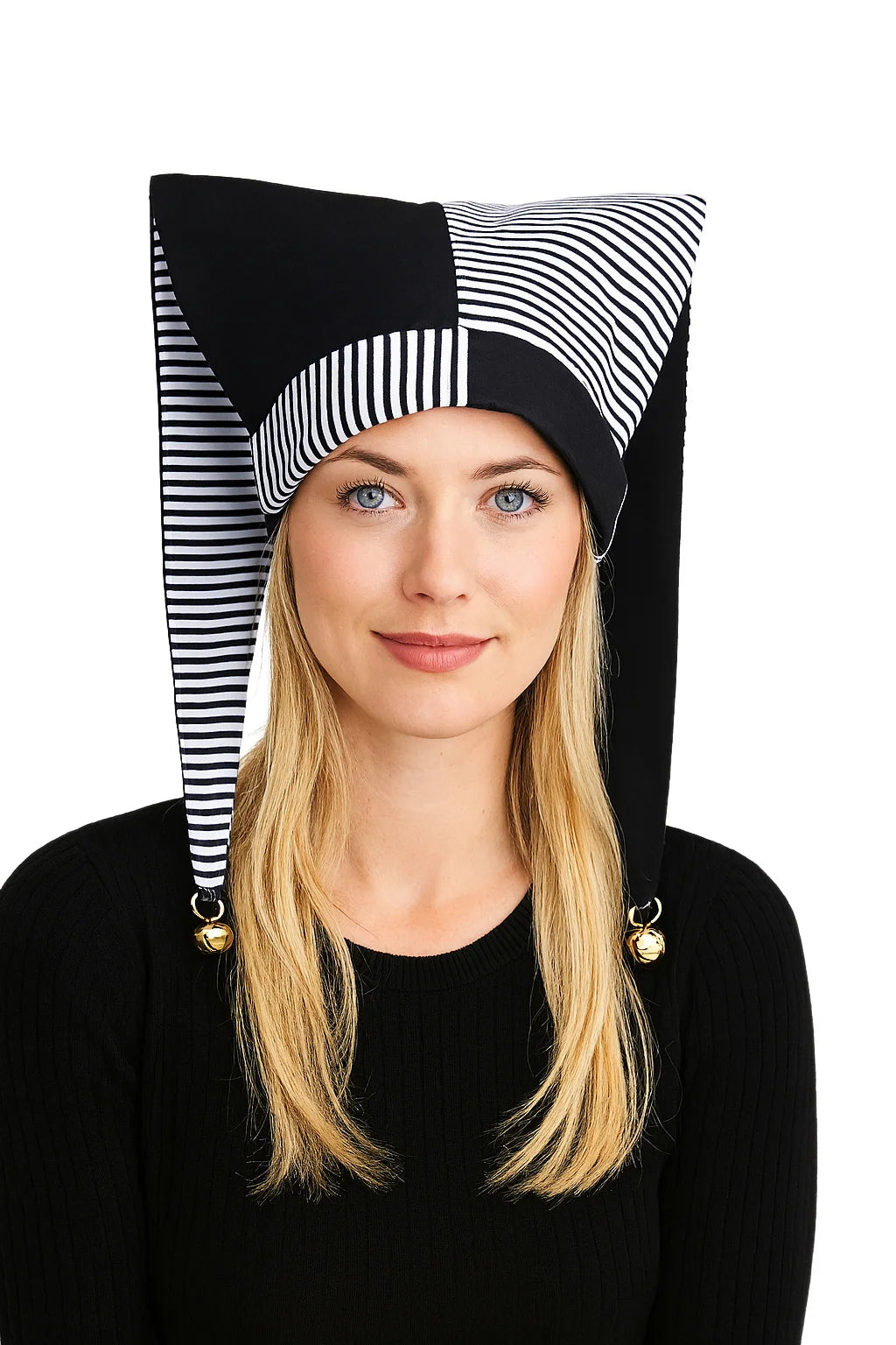 Jester Costume Hat Women Harlequin Jester Halloween Party Fancy Chessboard Lattice Jester Cap With Gold Bells Headpiece - Big Tim's Magic Emporium