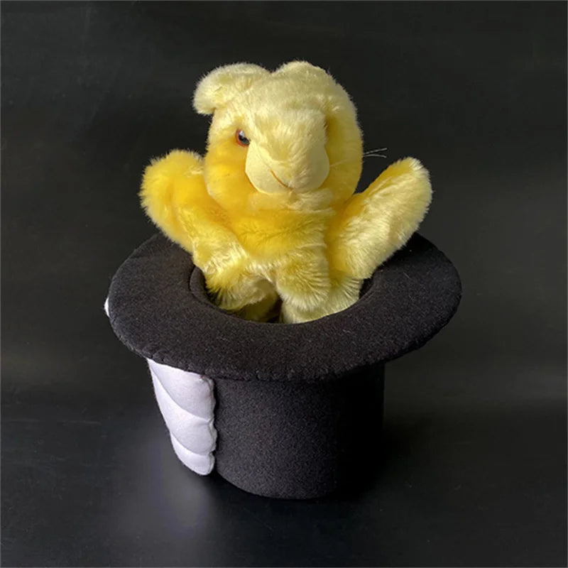 Rabbit in Hat Puppet (Brown/Yellow) Magic Tricks Cute Little Bunny Appearing Magia Stage Illusions Gimmick Mentalism Comedy Prop - Big Tim's Magic Emporium