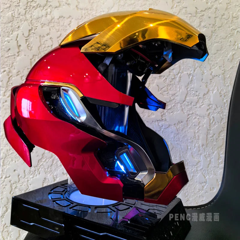 New Mechahead Mk50 Jarvis Iron Man Helmet Luminous Voice Control Deformable Electric Opening Halloween Cos Mask Male Toys Gifts - Big Tim's Magic Emporium