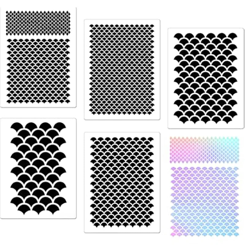 Hot Sale Fish Scale Stencil Face Painting Stencils Stencils For Painting Makeup Stencil Reusable Face Paint Stencils