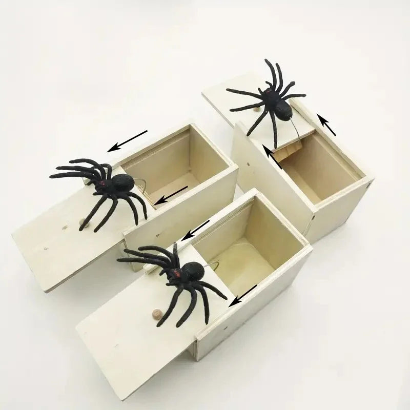 New Trick Spider Funny Scare Box Wooden Hide Box Quality Prank Wooden Scare box Fun game prank Prank Friends toy holiday gift - Big Tim's Magic Emporium