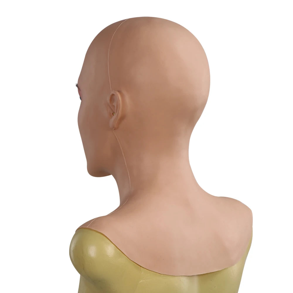 Realistic Silicone Mask With Neck Head Cover Makeup Crossdresser Cosplay Beauty Mask Collection Male to Female Full Head Mask - Big Tim's Magic Emporium