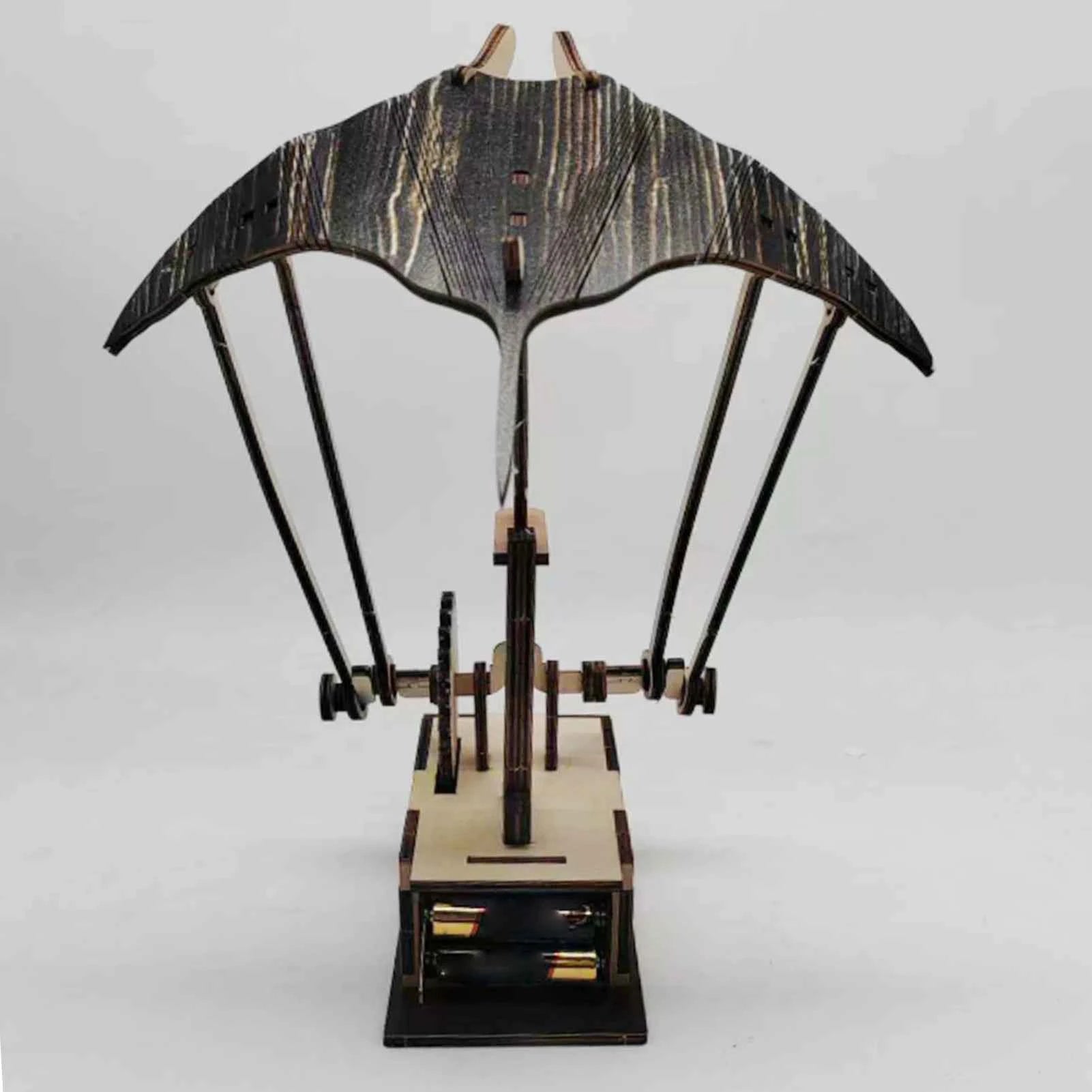 Artisan Wooden Manta Ray Automaton Handcrafted Mechanical Ocean Animal Ornaments Hand-Cranked Kinetices DIY Puzzle Decoration