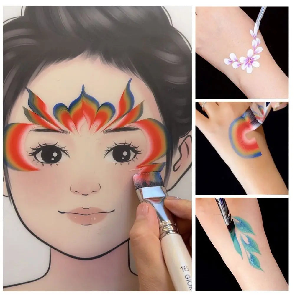 Body Pinting Face Body Art Paint Multifunctional Wooden Handle Drawing Art Pen with Storage Box Portable Oil Painting Brushes