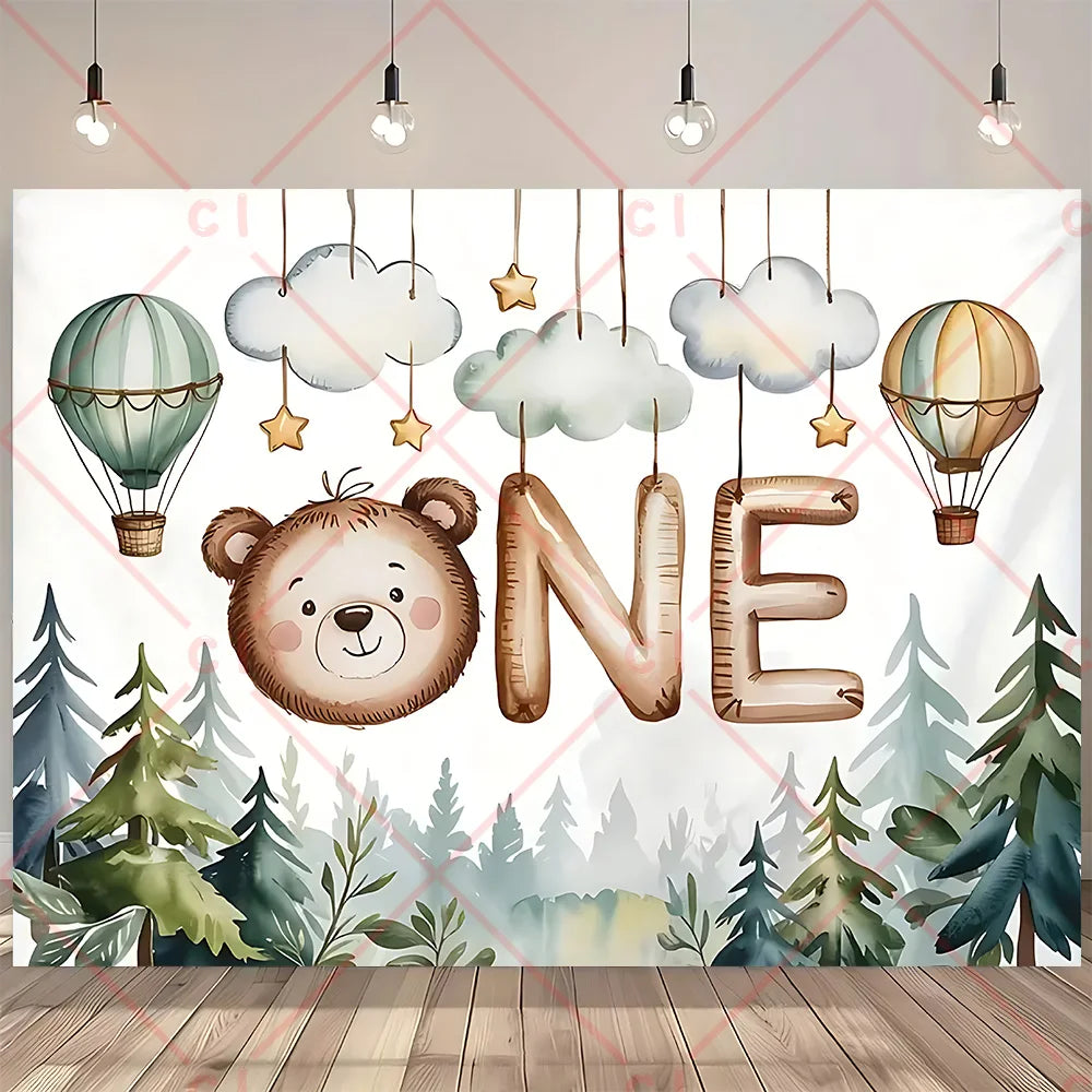 Newborn Baby 1st Birthday Backdrop Pink Blue Balloon Girl Boy Baby Shower Cake Smash Photography Background Decor Photo Studio