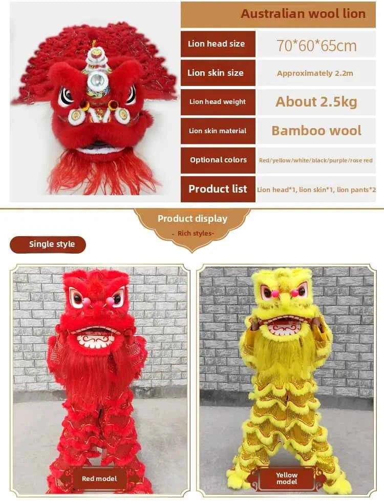 lion dance props complete set of lion dance adult full set of double single