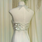 Mermaid Corset, Strapless Sequin Corset, Camisole Top, Rhinestone Hanging Neck, Aquarium Photography, Corset Clothing