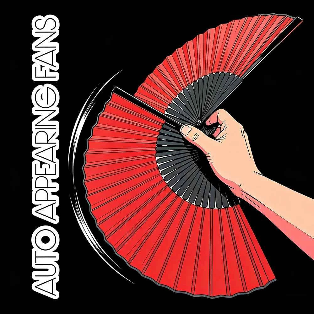 Auto Appearing Fan – Instant Spring Fan Magic Prop (Two Fan Set) - Big Tim's Magic Emporium