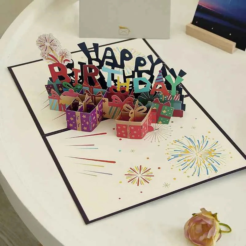 Happy Birthday Pop Up Card – 3D Birthday or Anniversary Greeting Card for Milestone Celebrations, Wedding Anniversary