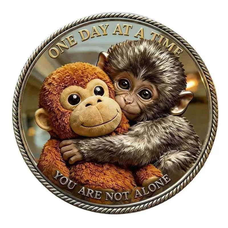 1Pcs Mental Health Motivational Challenge Coins Emotional Support Monkey Coin Inspirational Metal Challenge Coin
