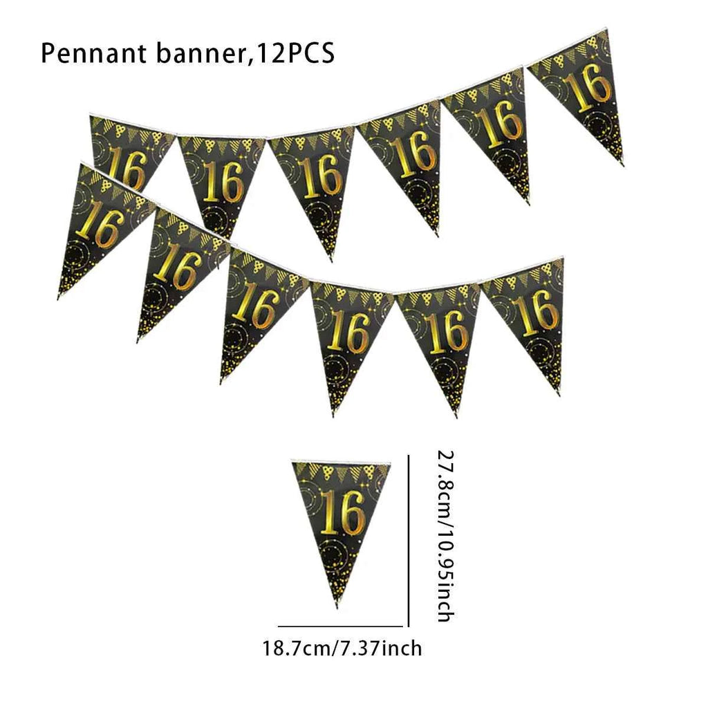 16th 60th 50 Year Happy Birthday Party Decoration Banners Supplies