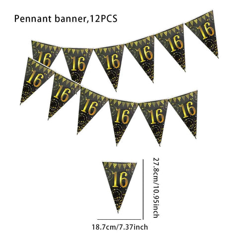 16th 60th 50 Year Happy Birthday Party Decoration Banners Supplies