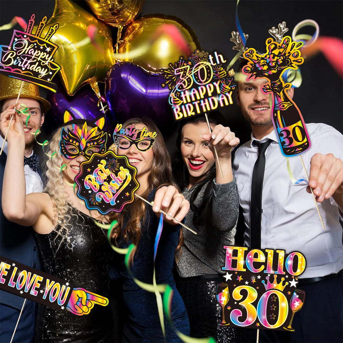 Birthday Party Decoration Photo Props 30 40 50 Birthday Party Glasses Decoration